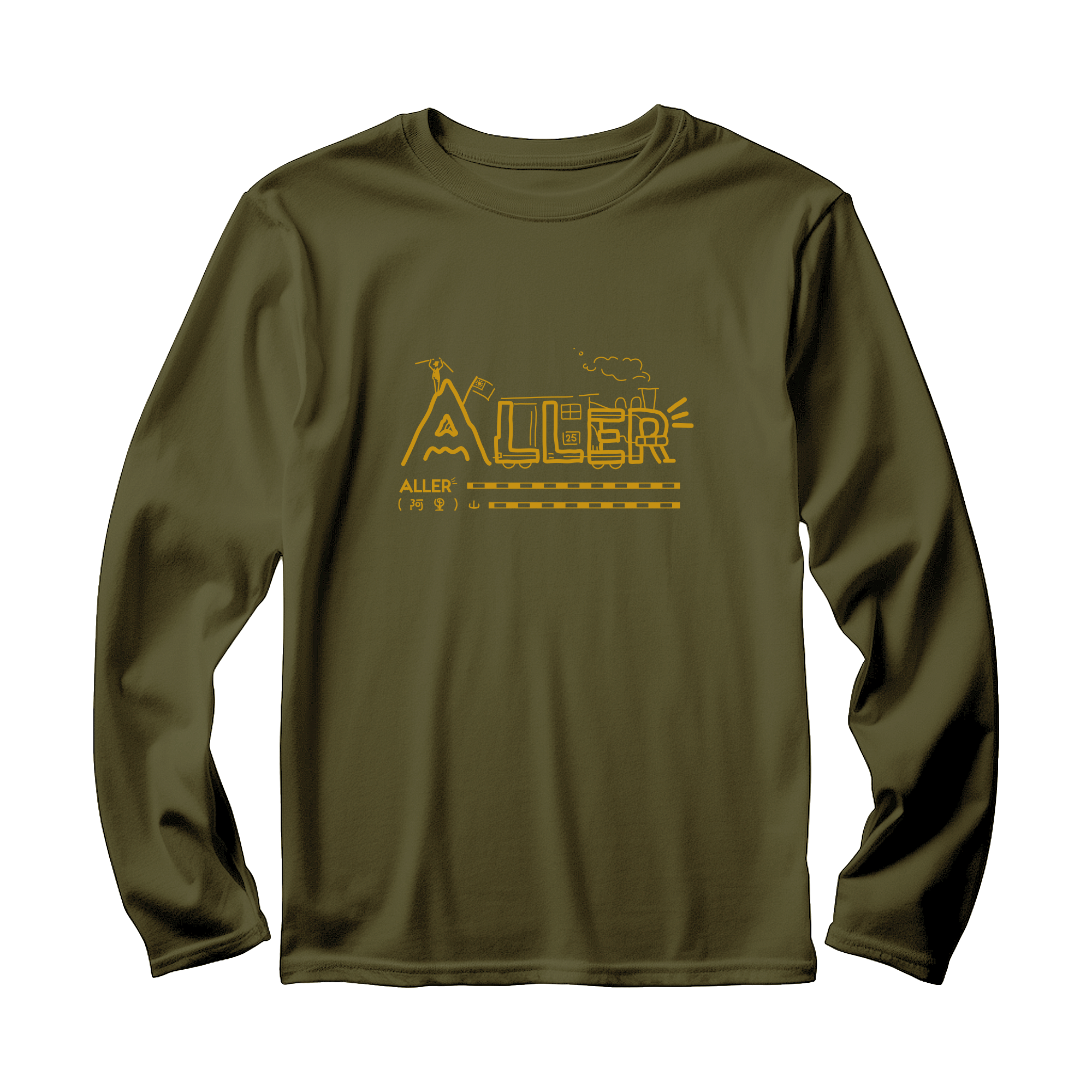 ALLER x 台灣阿里山─森林鐵道 莫代爾長袖 T-shirt 中性款 11AL2001L-EN