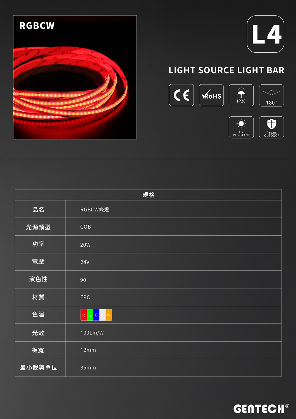 RGBCW條燈