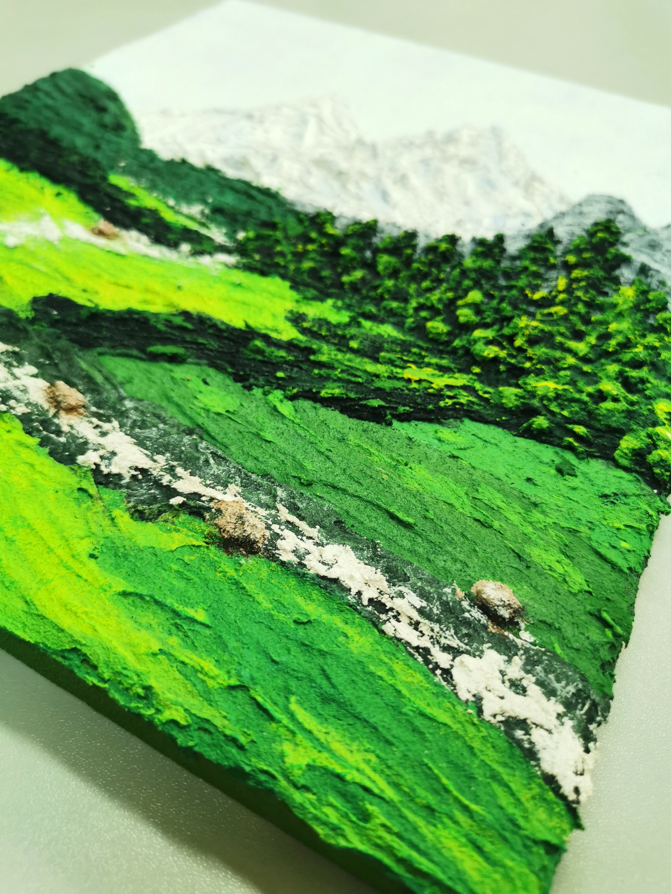 翠綠山嶺 (肌理畫)