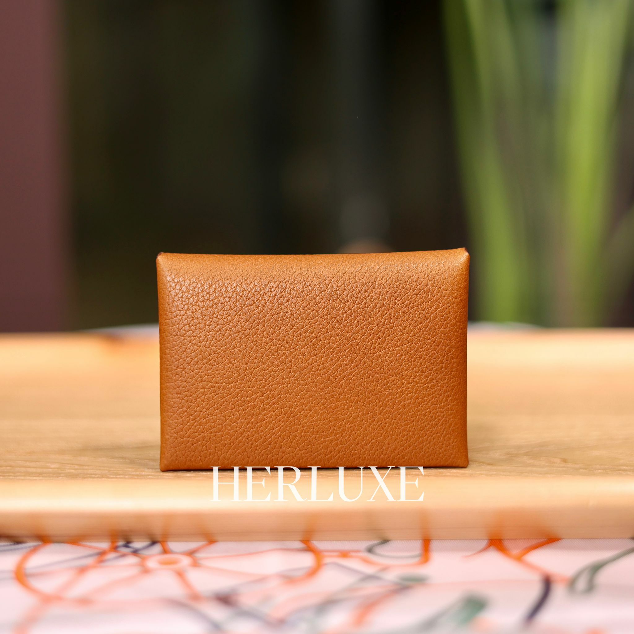 Calvi duo card holder 34 fauve barenia faubourg