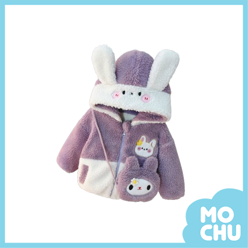 可愛兔寶加絨連帽外套(兩色)