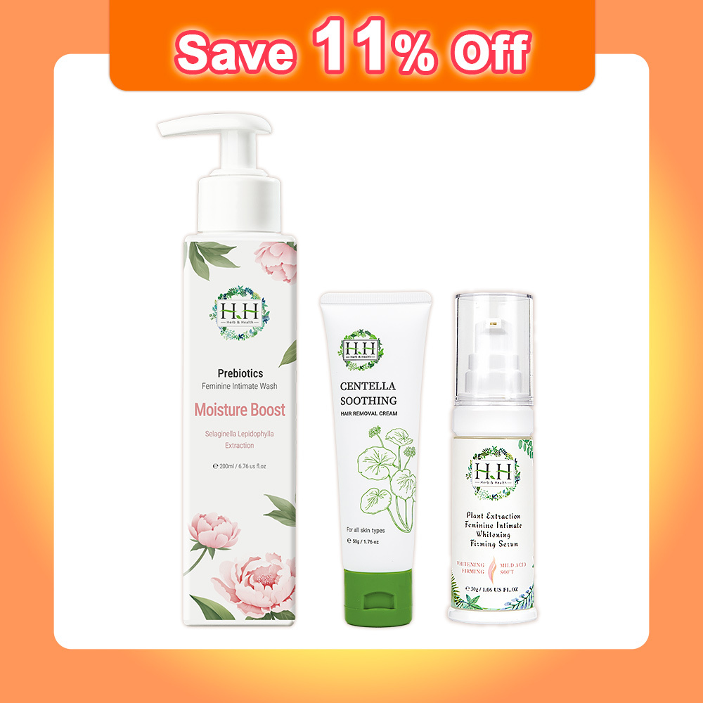 HH Hair Removal Cream(50g) +Antibacterial Wash(200ml) +Whitening Serum(30ml)