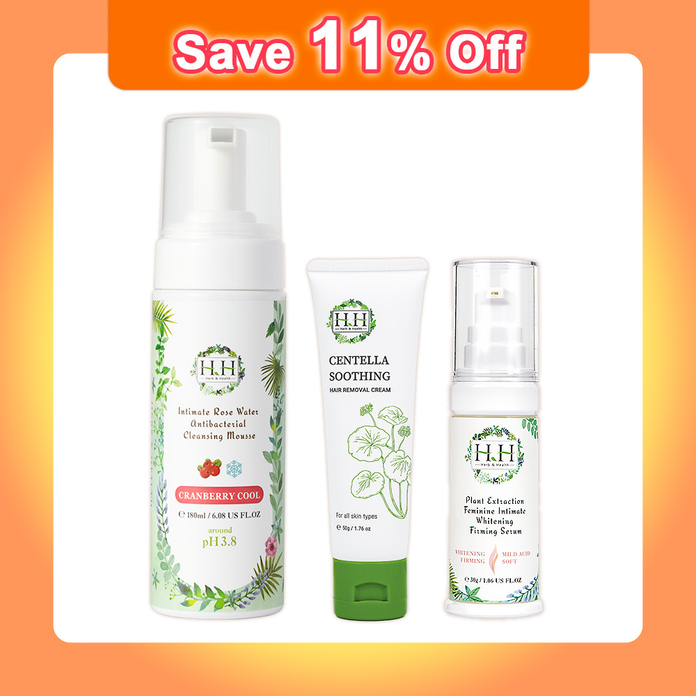 HH Hair Removal Cream(50g) +Antibacterial Cleaning Mousse(180ml) +Whitening Serum