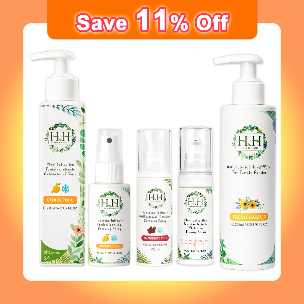 【Bestseller Set】HH Intimate Antibacterial Wash + Soothing Spray + Whitening Serum + Hand-Wash + Spray PLUS