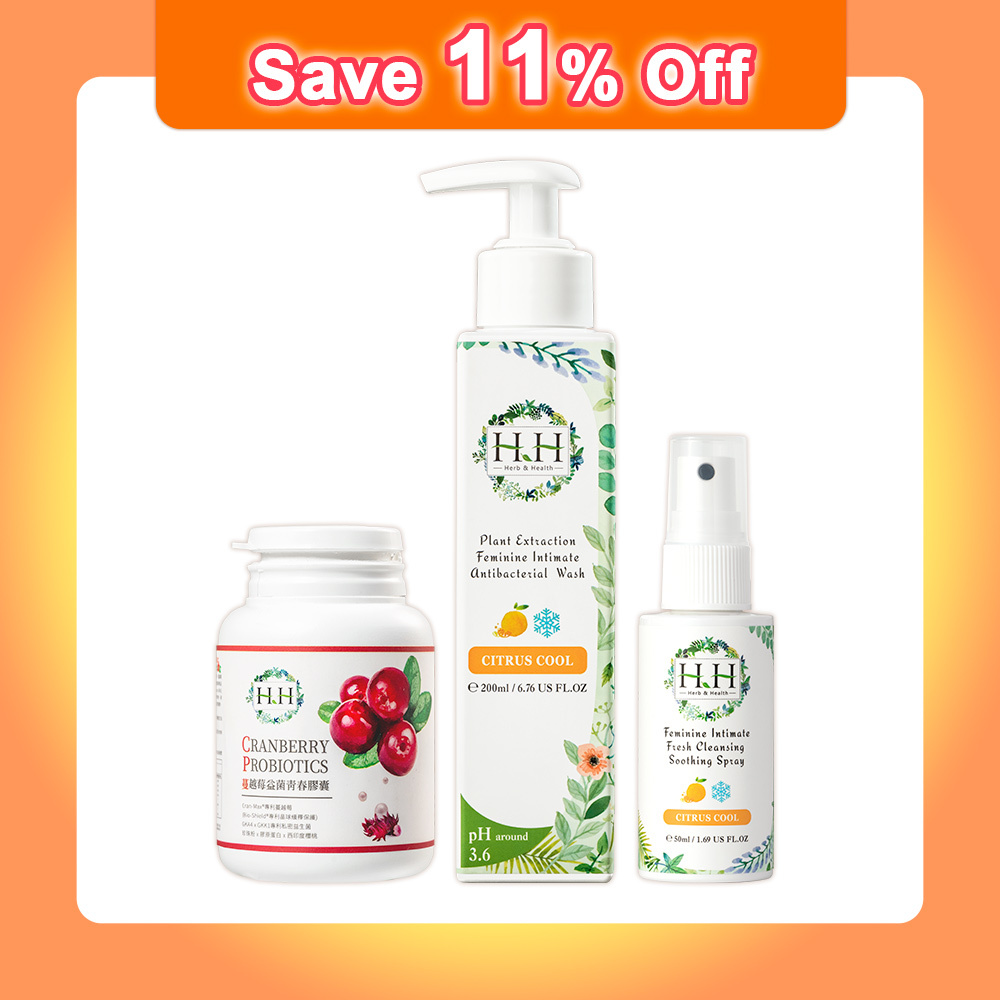 HH Antibacterial Wash + Soothing Spray + Cranberry Probiotic