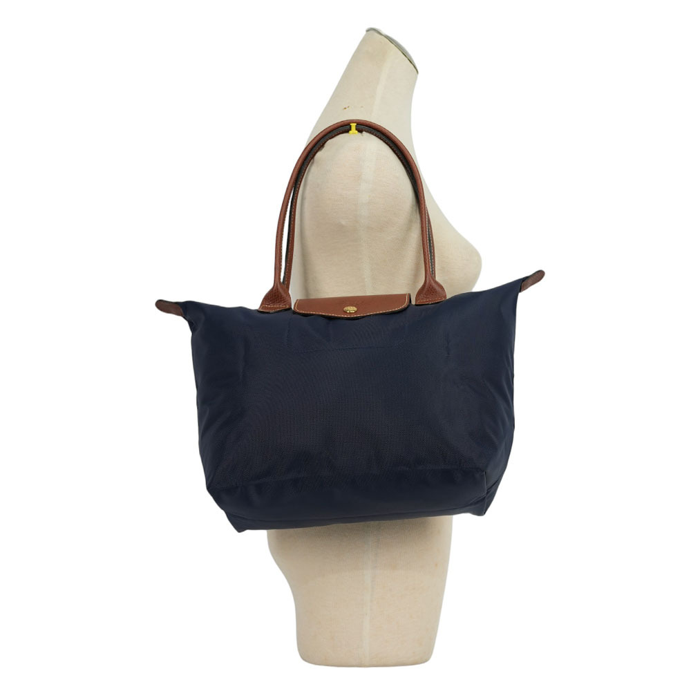 【LONGCHAMP】M號長把LE PLIAGE摺疊水餃包(海軍藍)L2605 089 P68