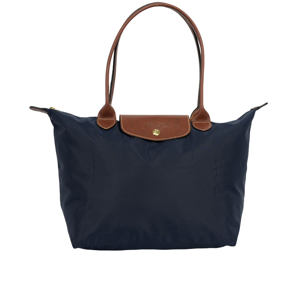 【LONGCHAMP】M號長把LE PLIAGE摺疊水餃包(海軍藍)L2605 089 P68