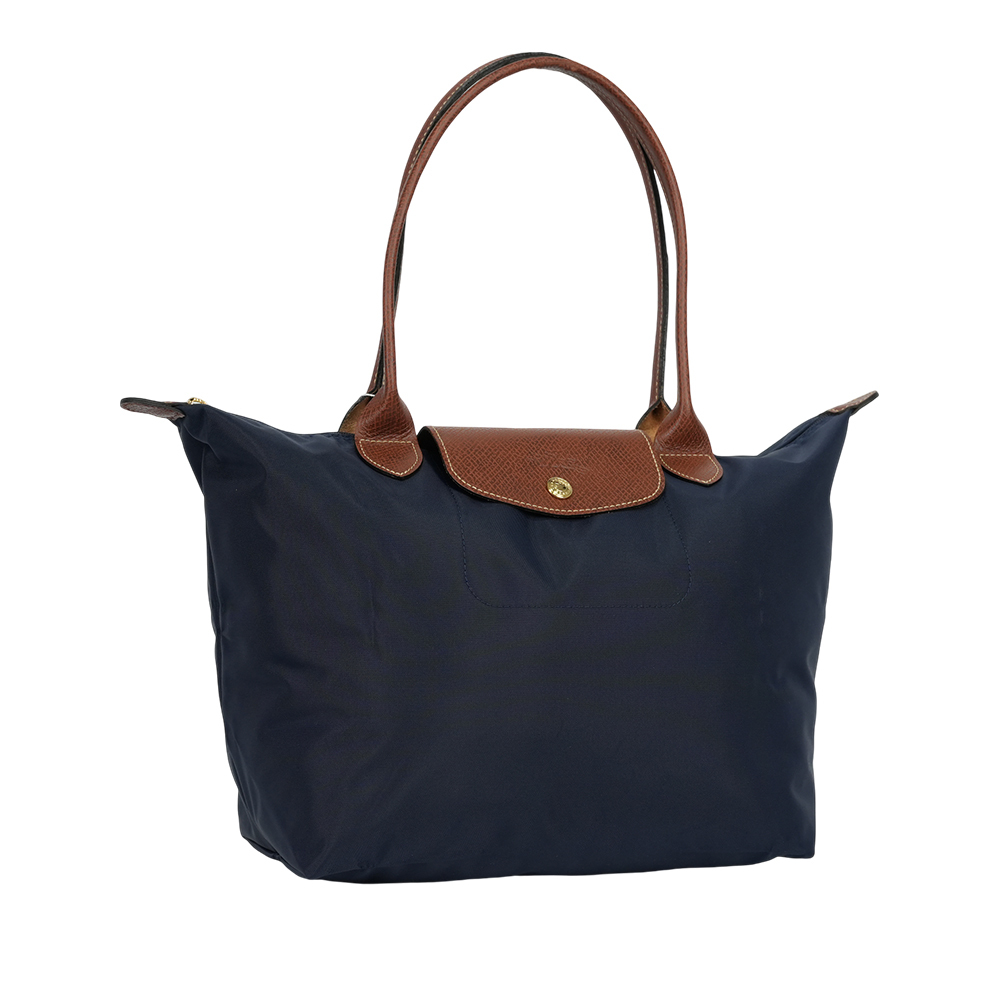 【LONGCHAMP】M號長把LE PLIAGE摺疊水餃包(海軍藍)L2605 089 P68