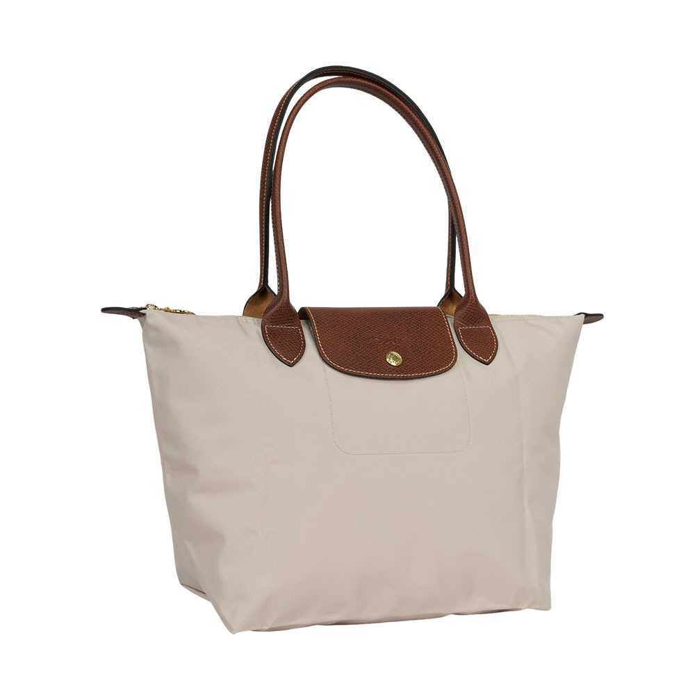 【LONGCHAMP】M號長把LE PLIAGE摺疊水餃包(紙白色)L2605 089 P71