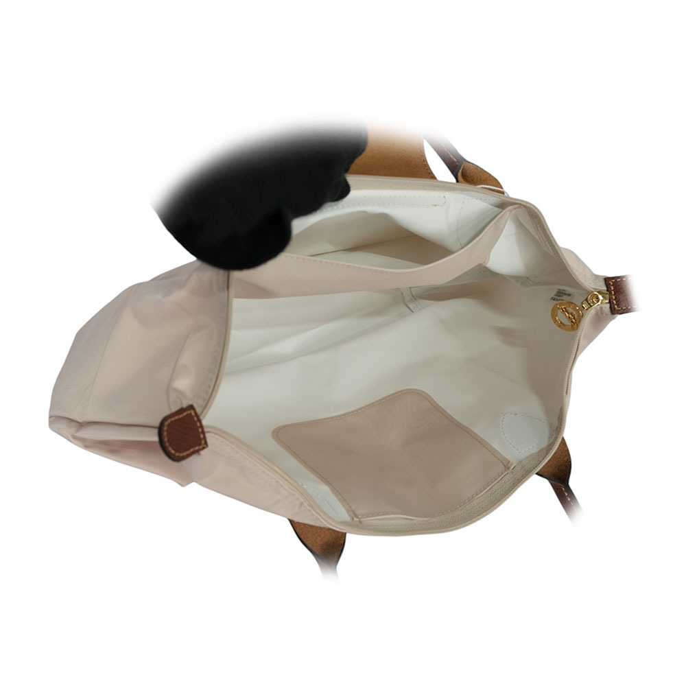 【LONGCHAMP】M號長把LE PLIAGE摺疊水餃包(紙白色)L2605 089 P71