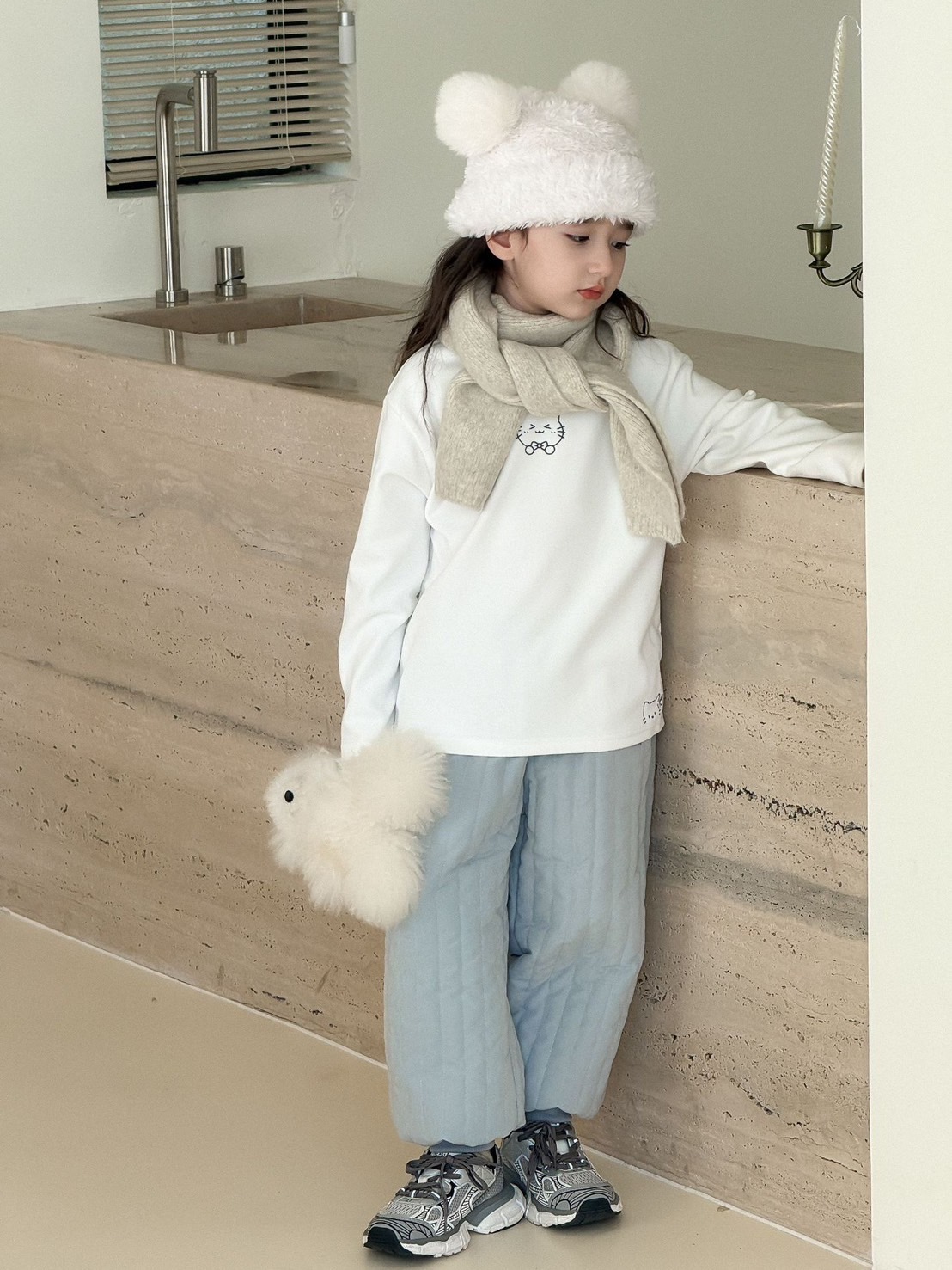 刺繡北極絨棉褲