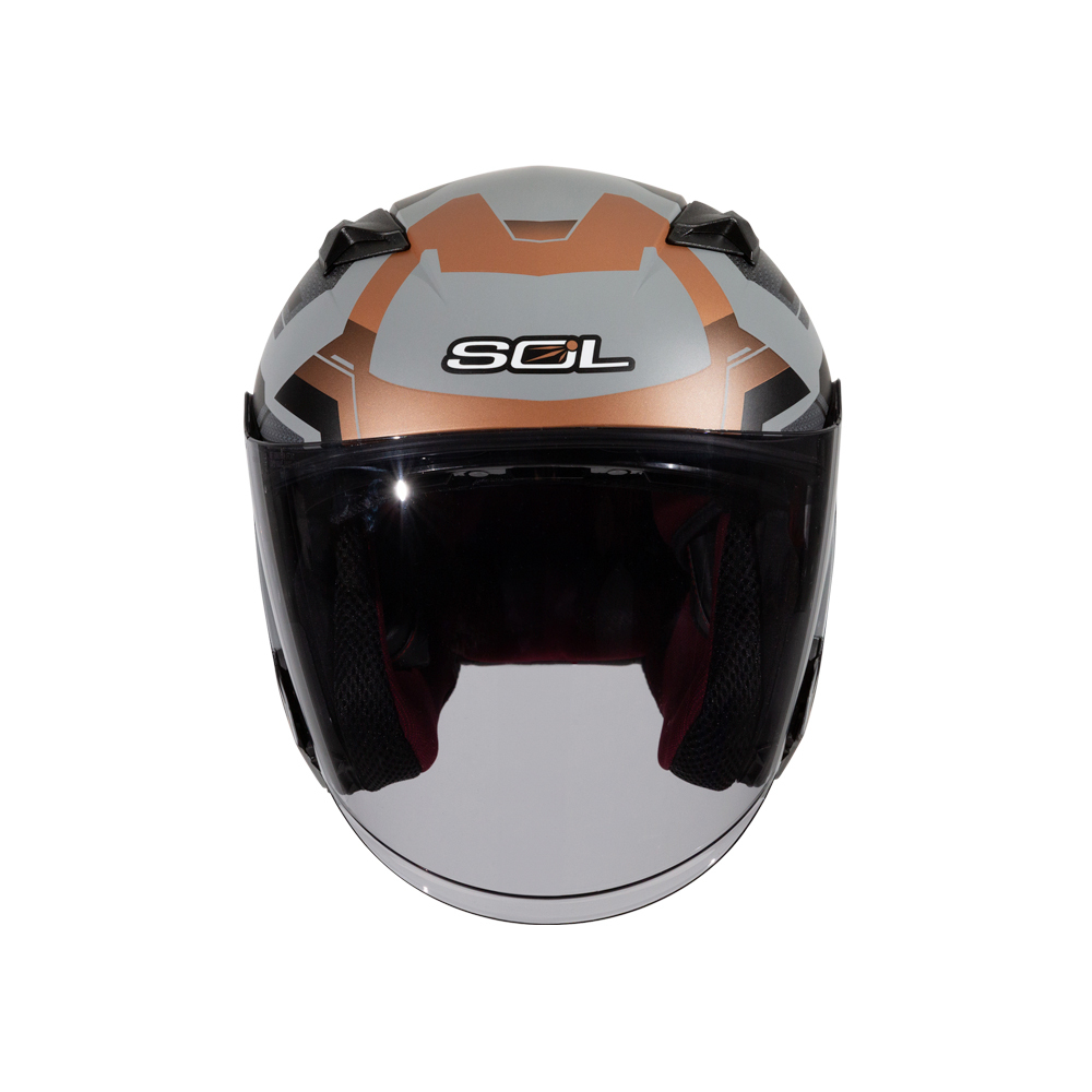 SOL SO-7E 彩繪 星幕 消光灰/黑銅 3/4罩 安全帽 SO7E