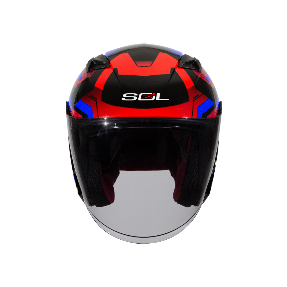 SOL SO-7E 彩繪 星幕 黑/藍紅 半罩 安全帽 SO7E