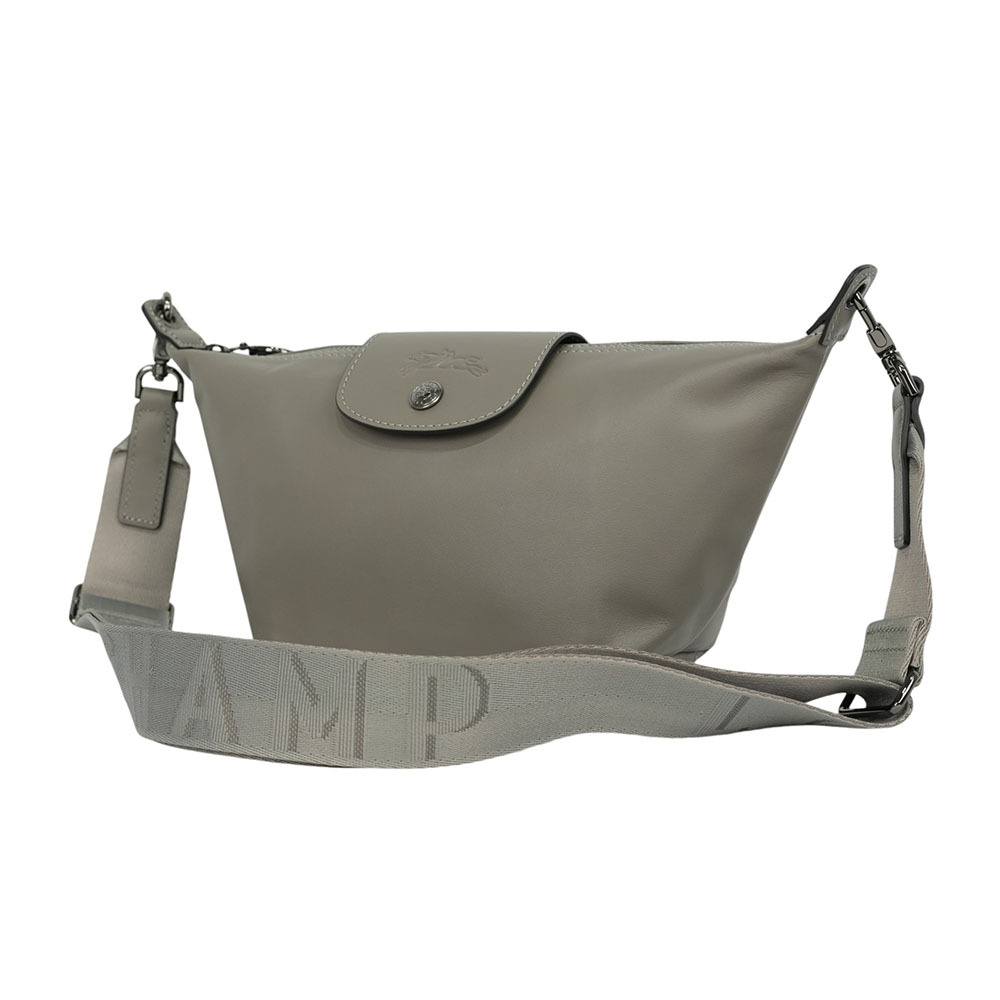 【LONGCHAMP】Le Pliage Xtra XS 小牛皮迷你餃子斜背包(斑鳩灰)10212 987 P55