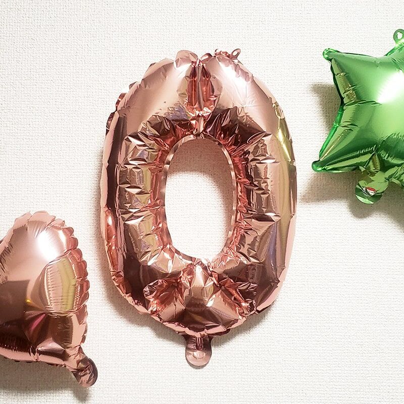 佈置用氣球/數字0 淺粉、粉