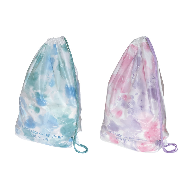 單肩背磨砂束口袋/紮染