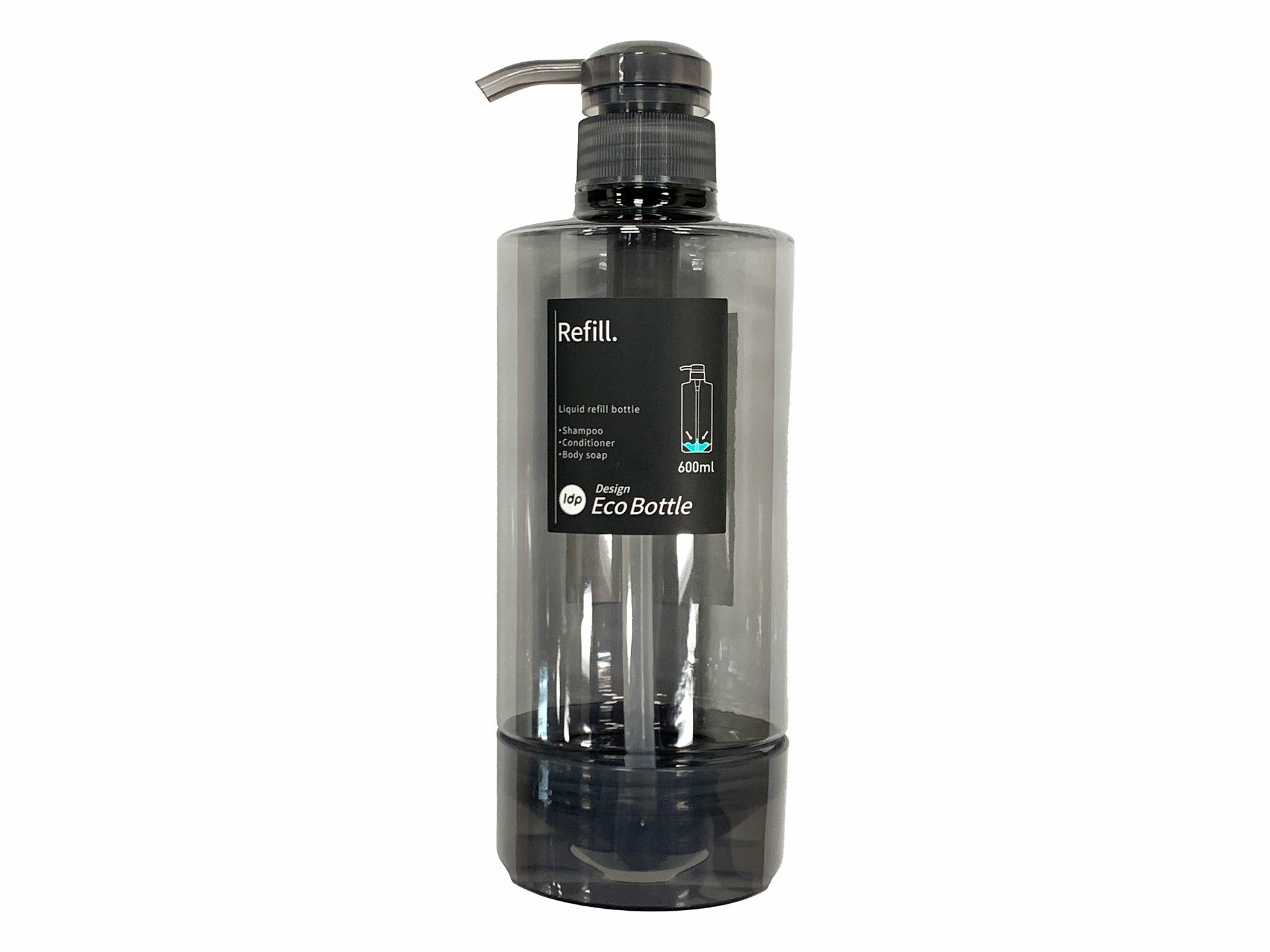 1dp不殘留液體按壓瓶/灰 圓形 600ml
