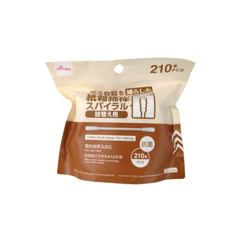 紙軸棉花棒補充包/螺旋 210入