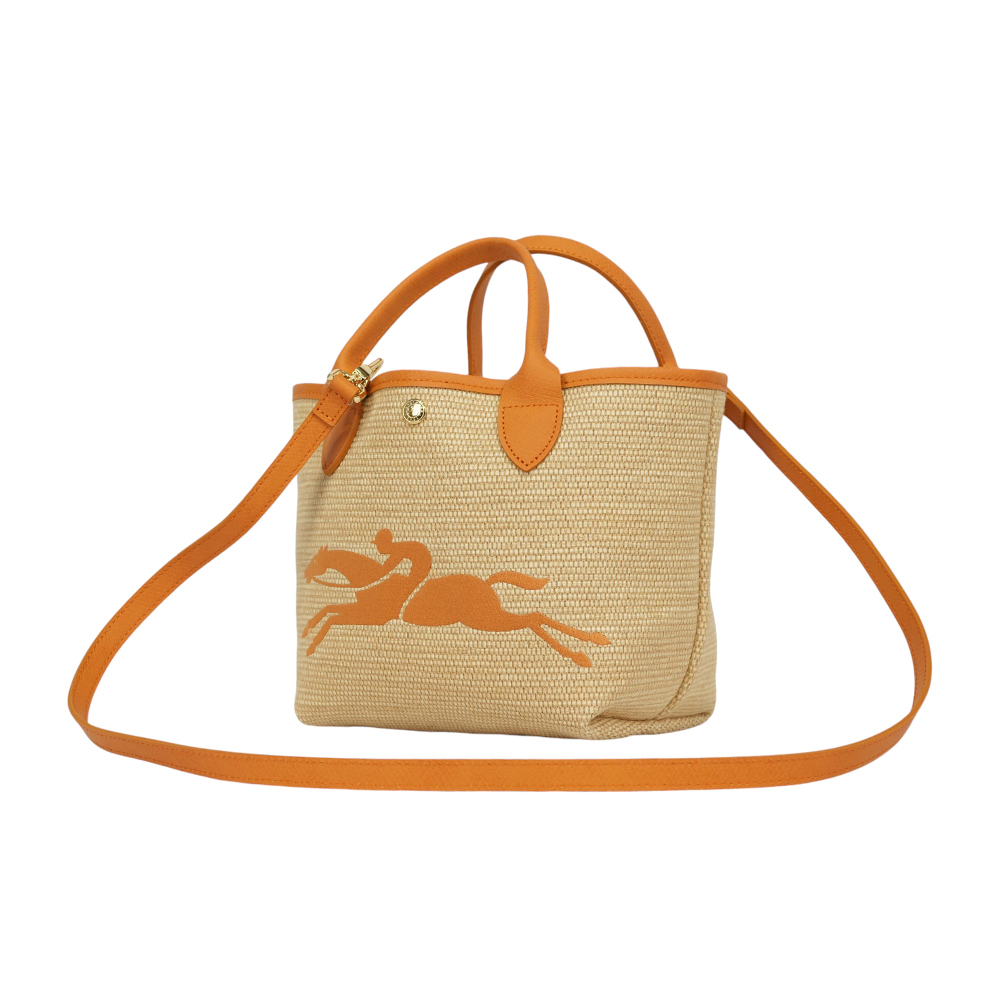 【LONGCHAMP】S號 LE PANIER PLIAGE 草編二用包(杏桃色)10144 HZB 222