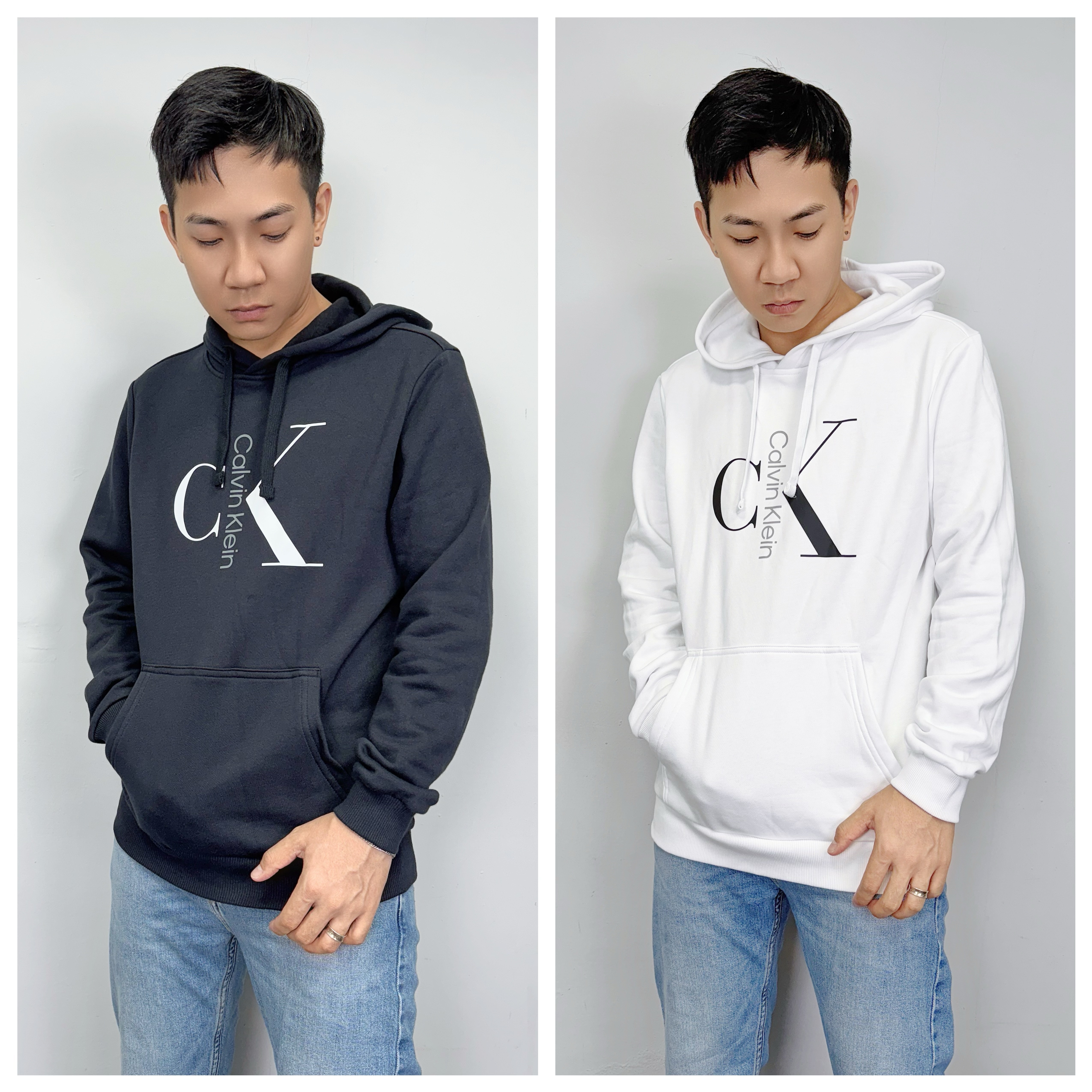 Calvin Klein CK 直排字母大CK 內刷毛 帽T 長袖上衣
