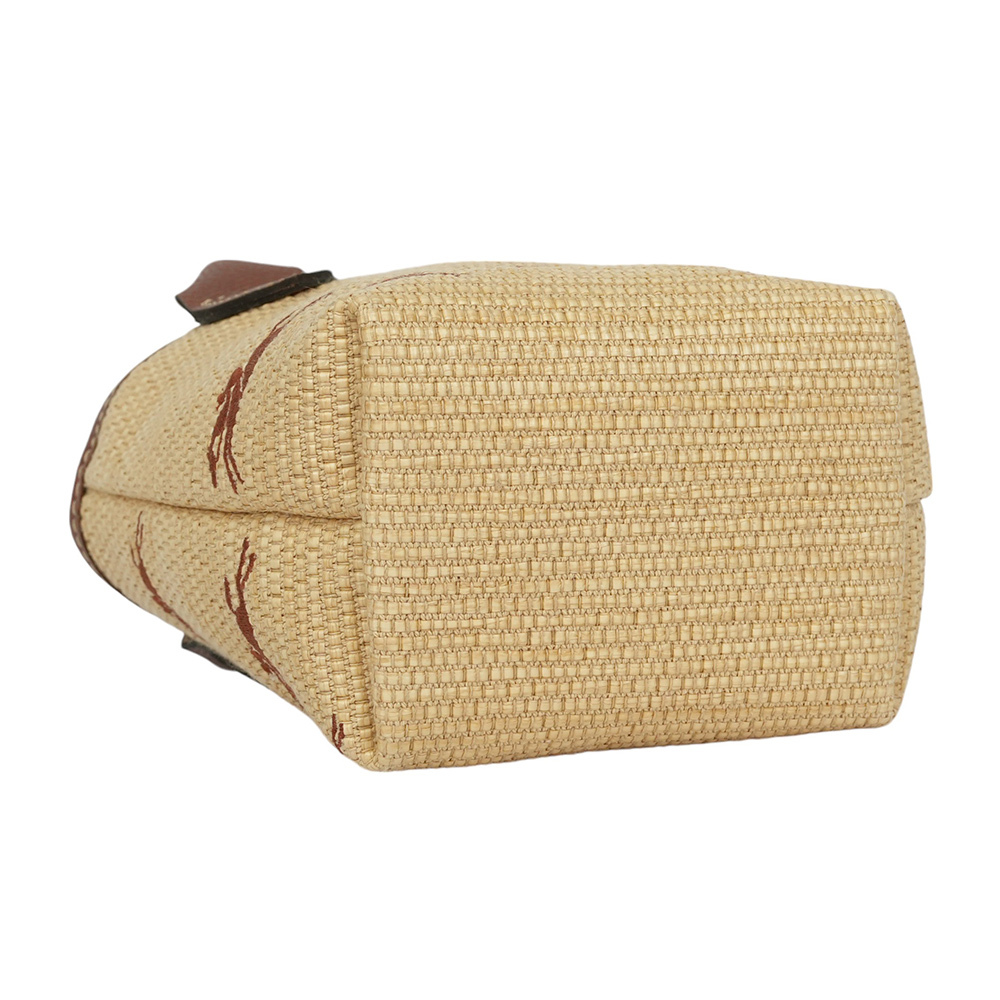 【LONGCHAMP】XS號 LE PANIER PLIAGE 滿版草編迷你二用包(棕色)10206 HCF 035