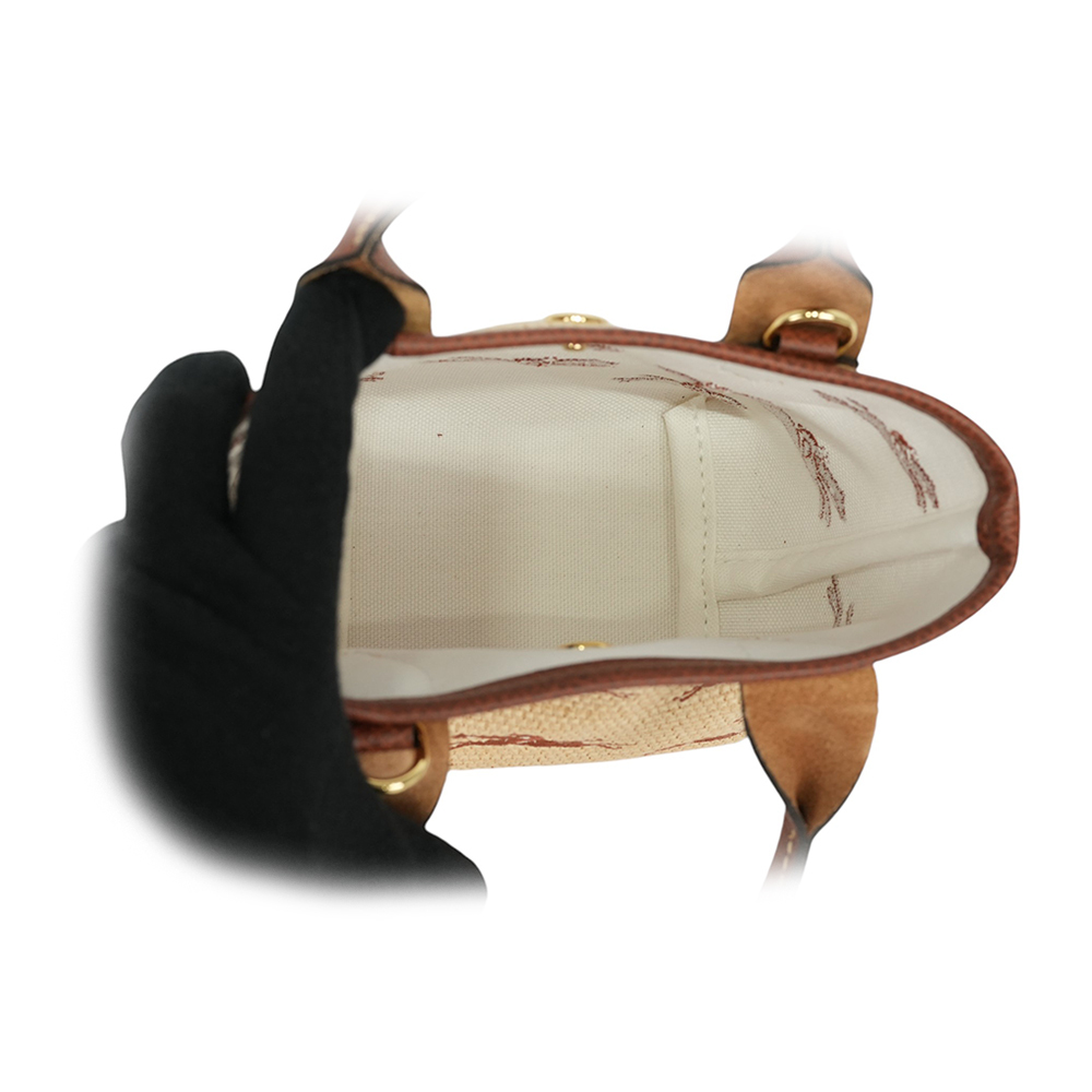 【LONGCHAMP】XS號 LE PANIER PLIAGE 滿版草編迷你二用包(棕色)10206 HCF 035