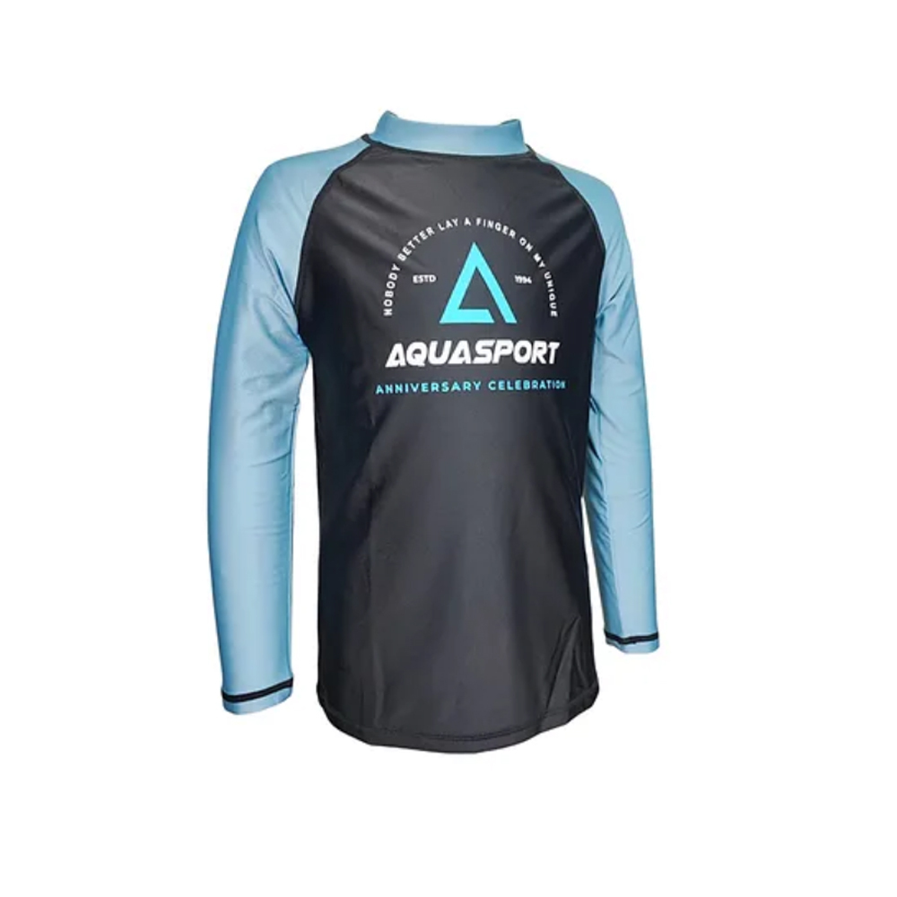 Aquasport 兒童游泳防晒長袖上衣-黑