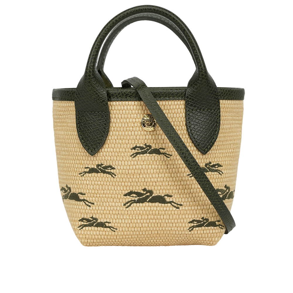 【LONGCHAMP】XS號 LE PANIER PLIAGE 滿版草編迷你二用包