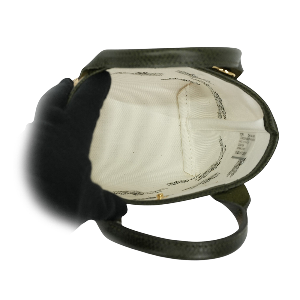 【LONGCHAMP】XS號 LE PANIER PLIAGE 滿版草編迷你二用包(卡其綠)10206 HCF 292