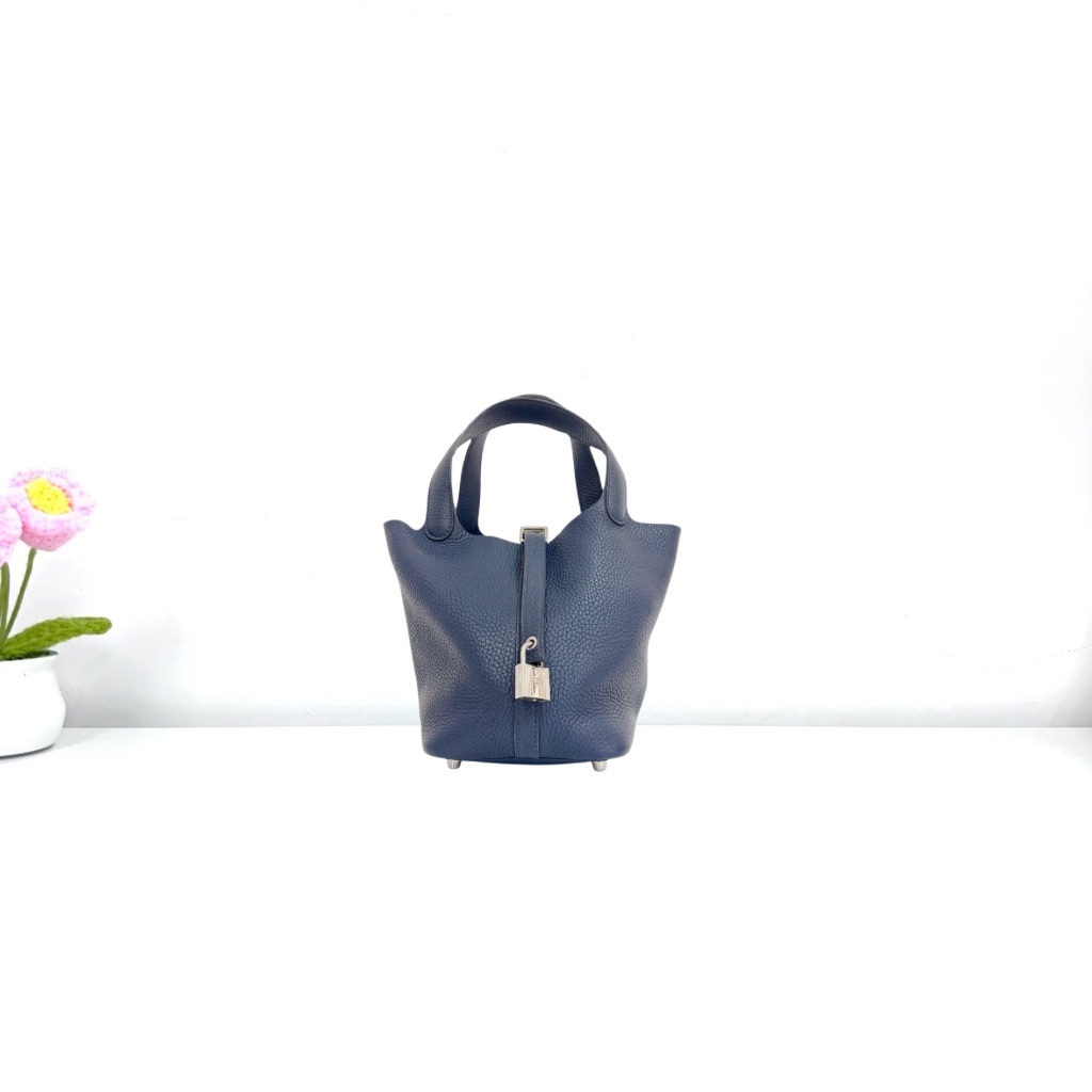 Hermes Picotin 18 Bag - Blue / Shw