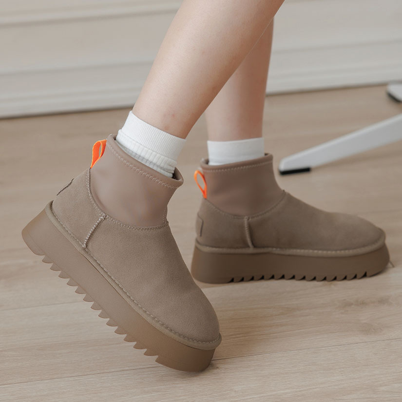 ➤真皮內刷毛厚底保暖雪靴(36)