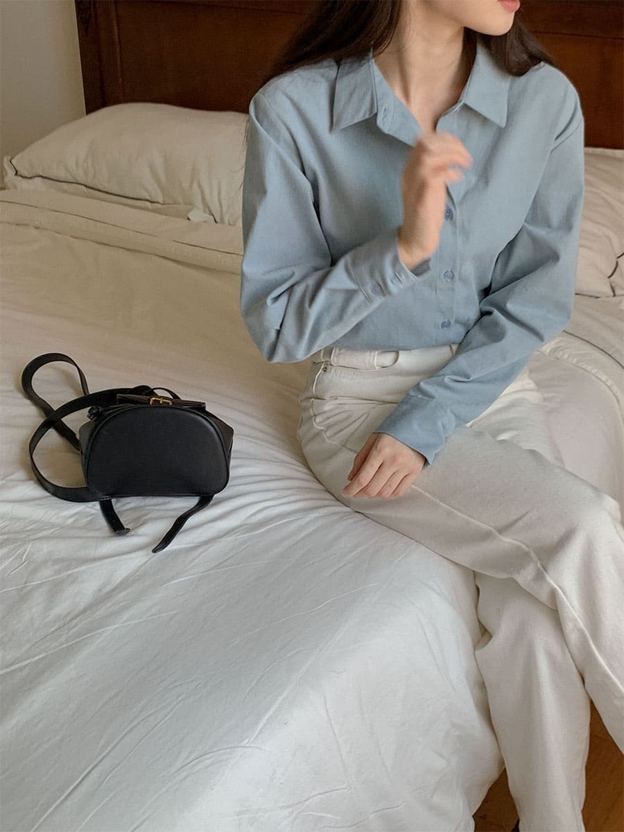 韓國Cherrykoko授權 冬季簡約質感純色襯衫【MADE, CRKO】系列