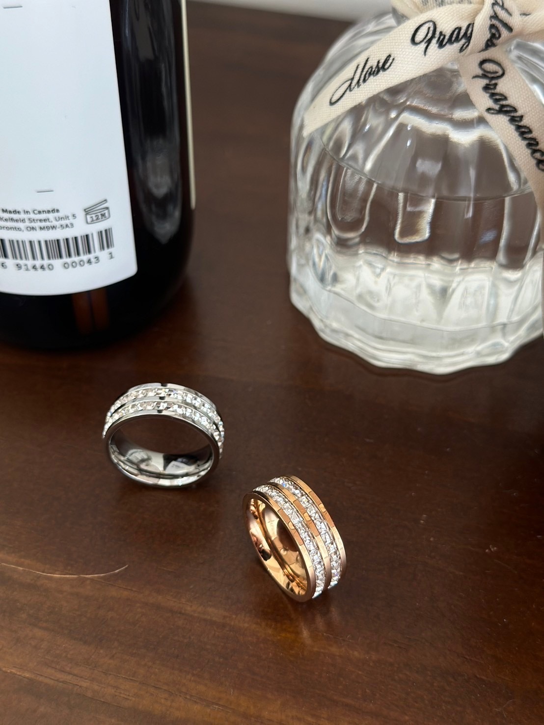 【鈦鋼】雙層排鑽戒指