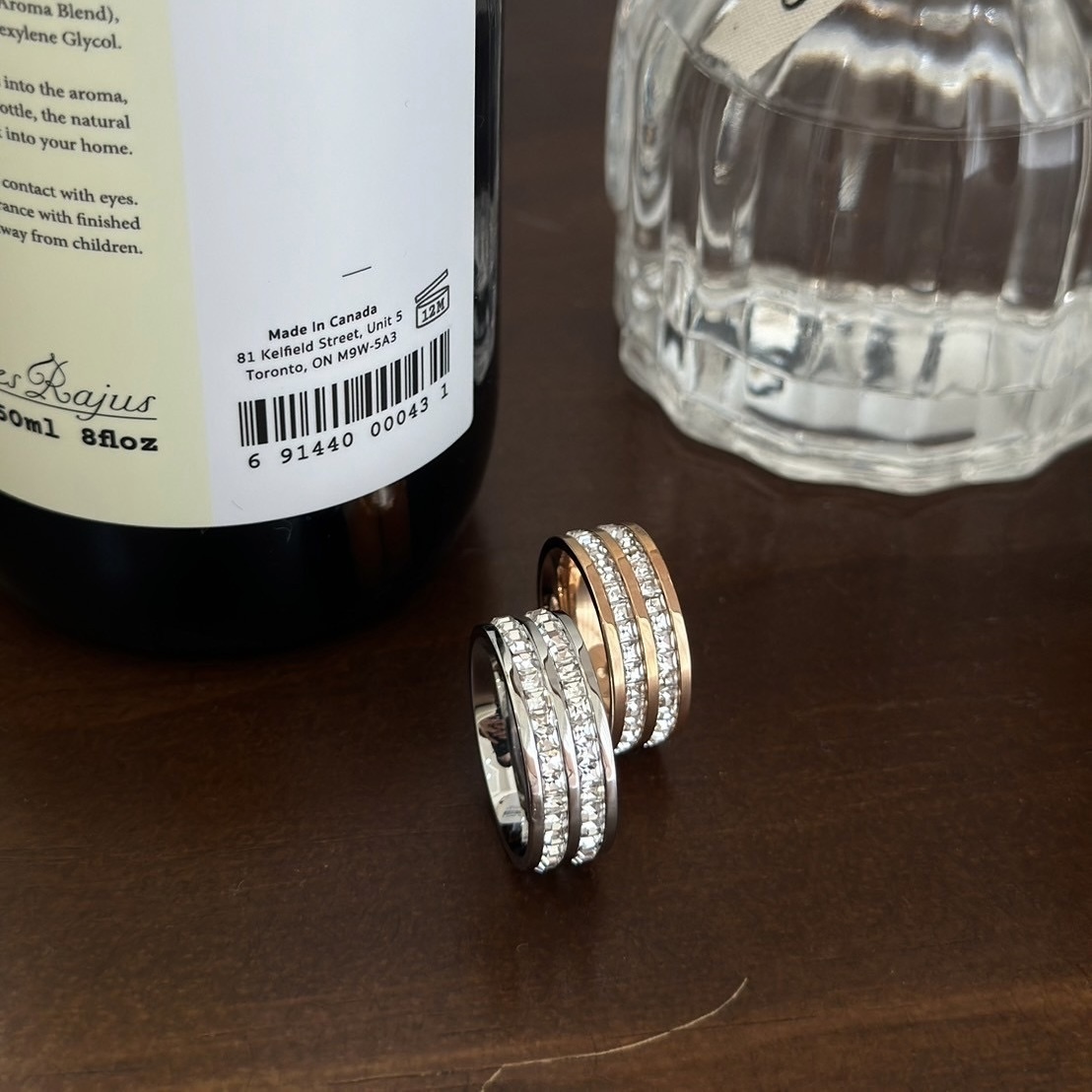 【鈦鋼】雙層排鑽戒指