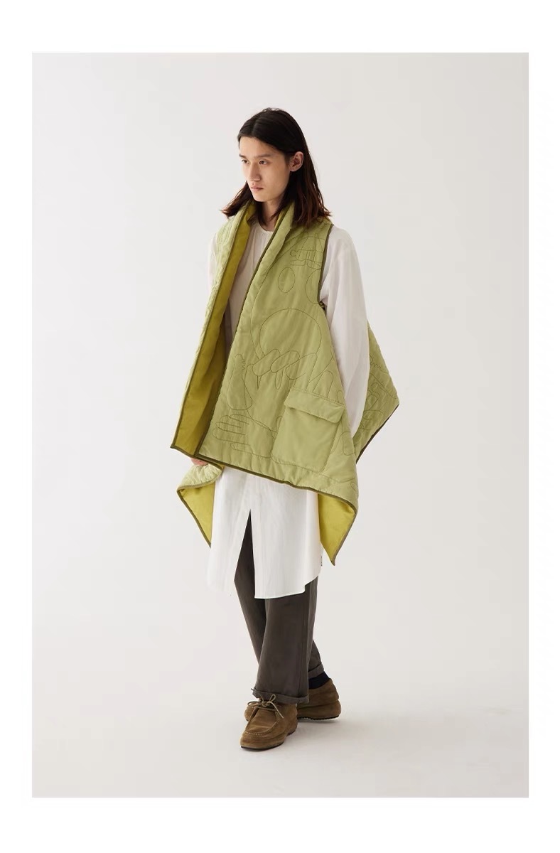 CONP 抽象刺繡披肩