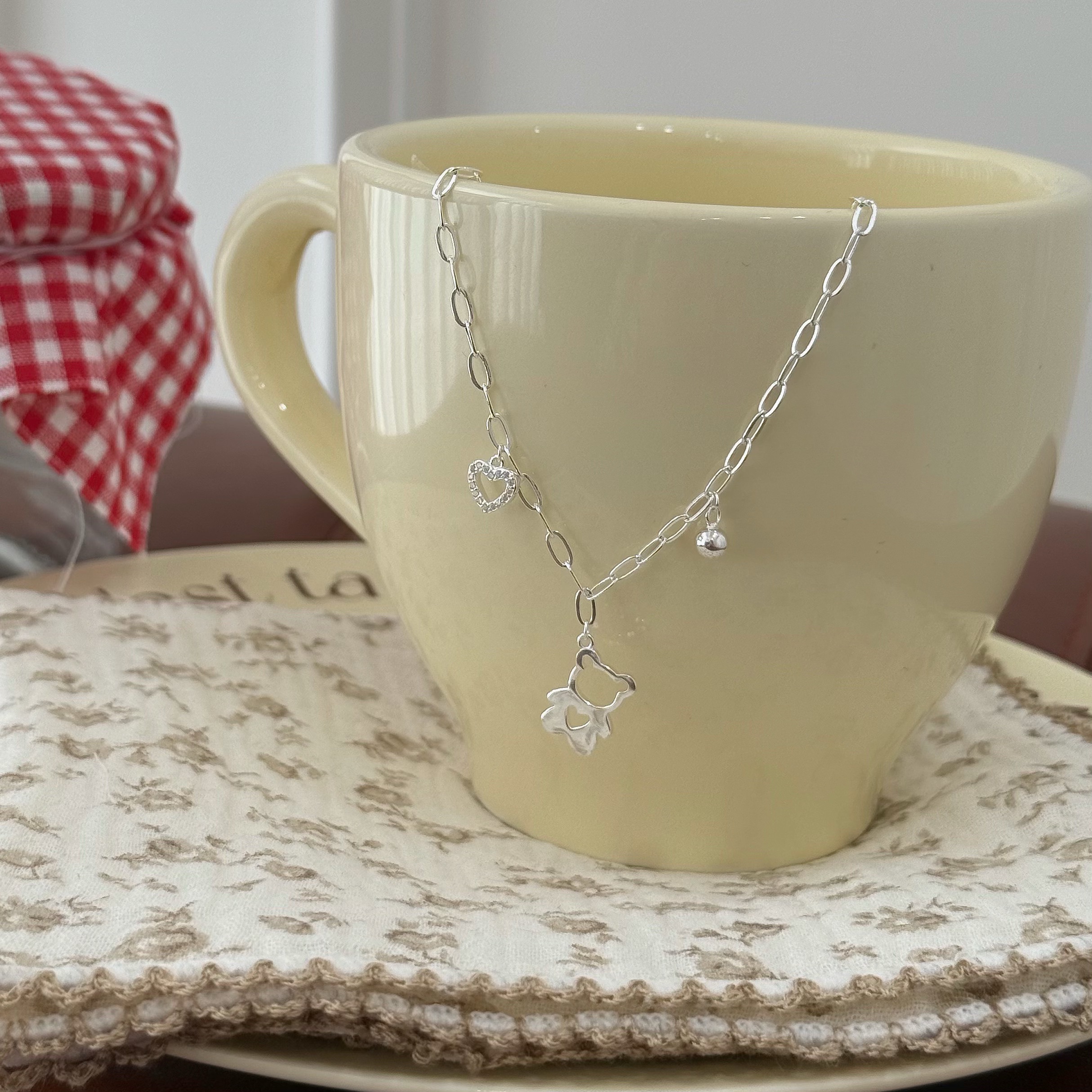 J94分布式小熊愛心純銀手鍊