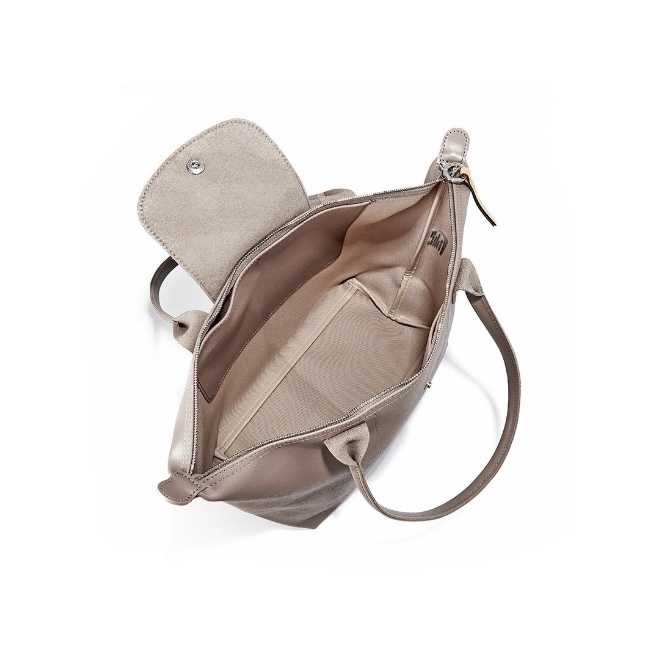 LONGCHAMP Le Pliage Cityl 28 Tote 小型長柄塗層帆布牛購物袋