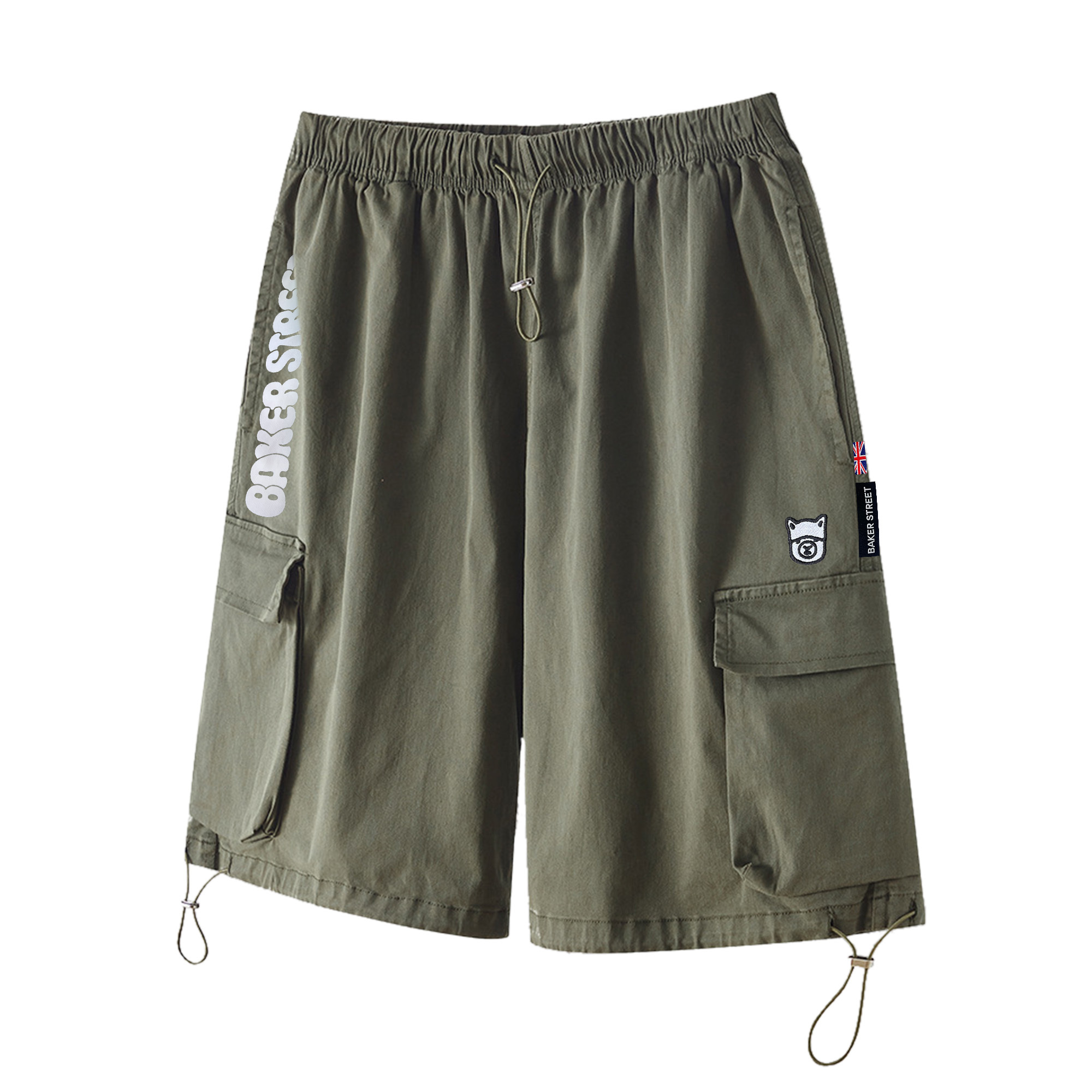 工裝小羊駝刺繡短褲