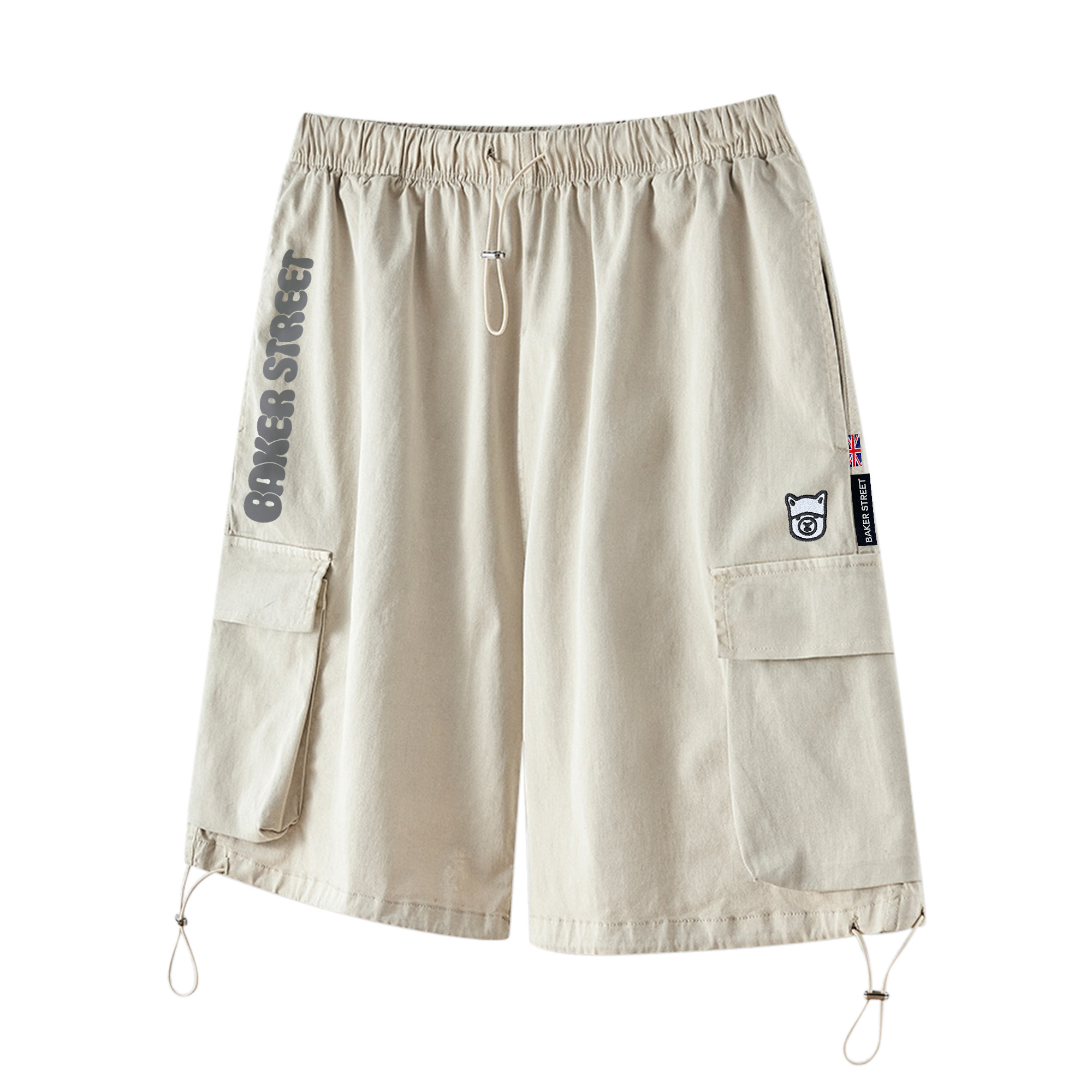 工裝小羊駝刺繡短褲