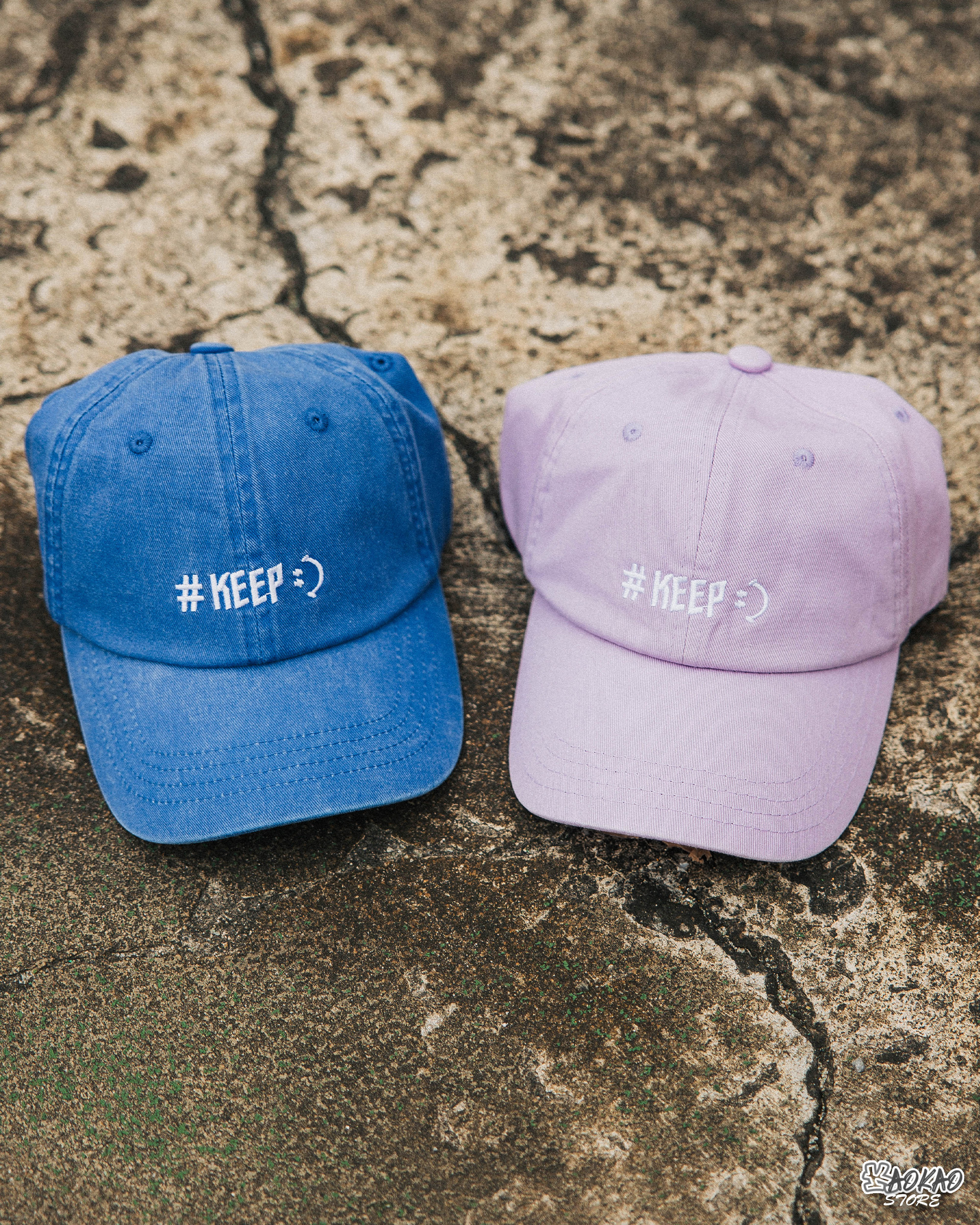 #KEEP VINTAGE CAP 水洗藍 水洗黑 薰衣草 刺繡LOGO 微笑愛心 水洗 百搭 基本款 老帽【KS226】