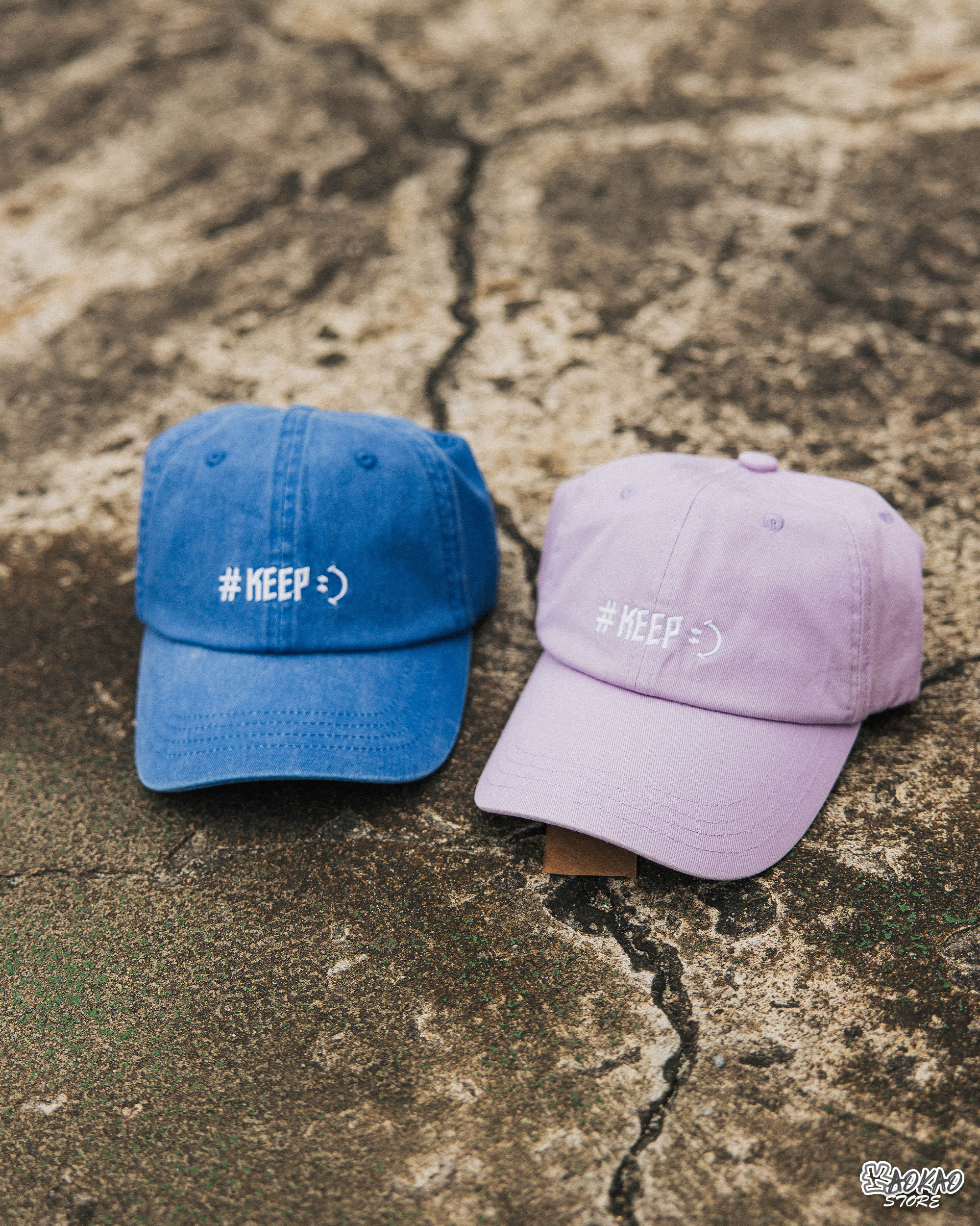 #KEEP VINTAGE CAP 水洗藍 水洗黑 薰衣草 刺繡LOGO 微笑愛心 水洗 百搭 基本款 老帽【KS226】