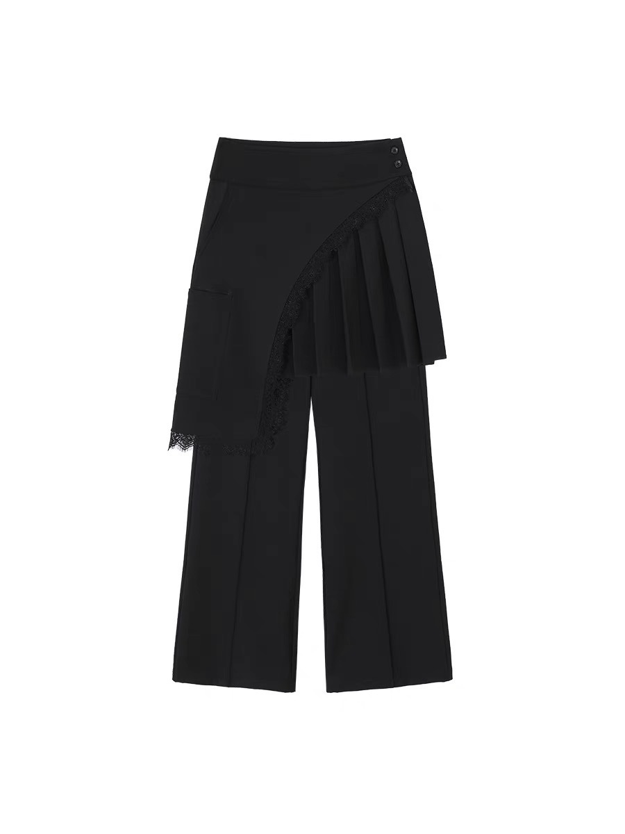 CONP 兩件式百摺拼接蕾絲褲裙