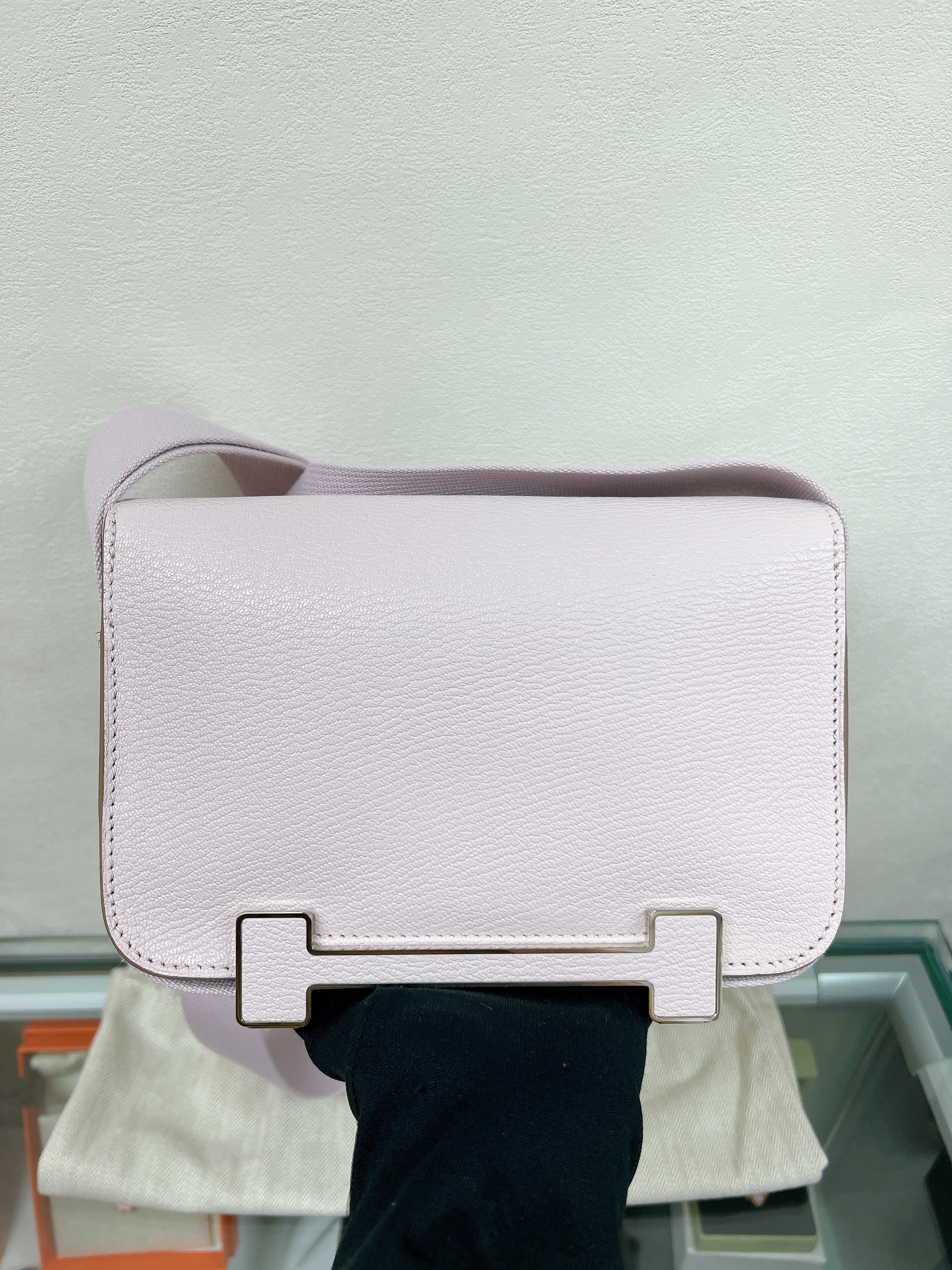 Hermes geta bag (mauve pale stamp b)