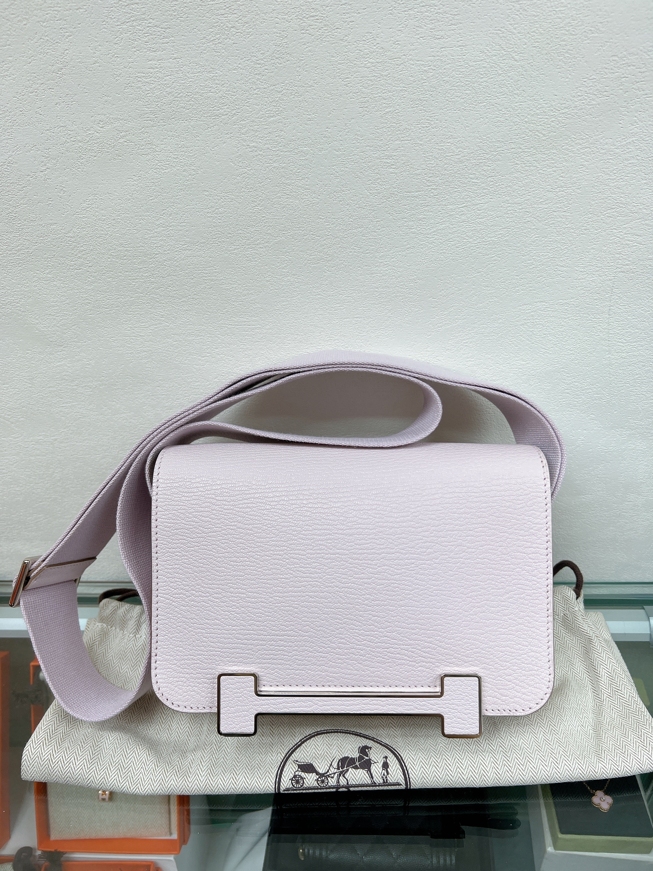 Hermes geta bag (mauve pale stamp b)