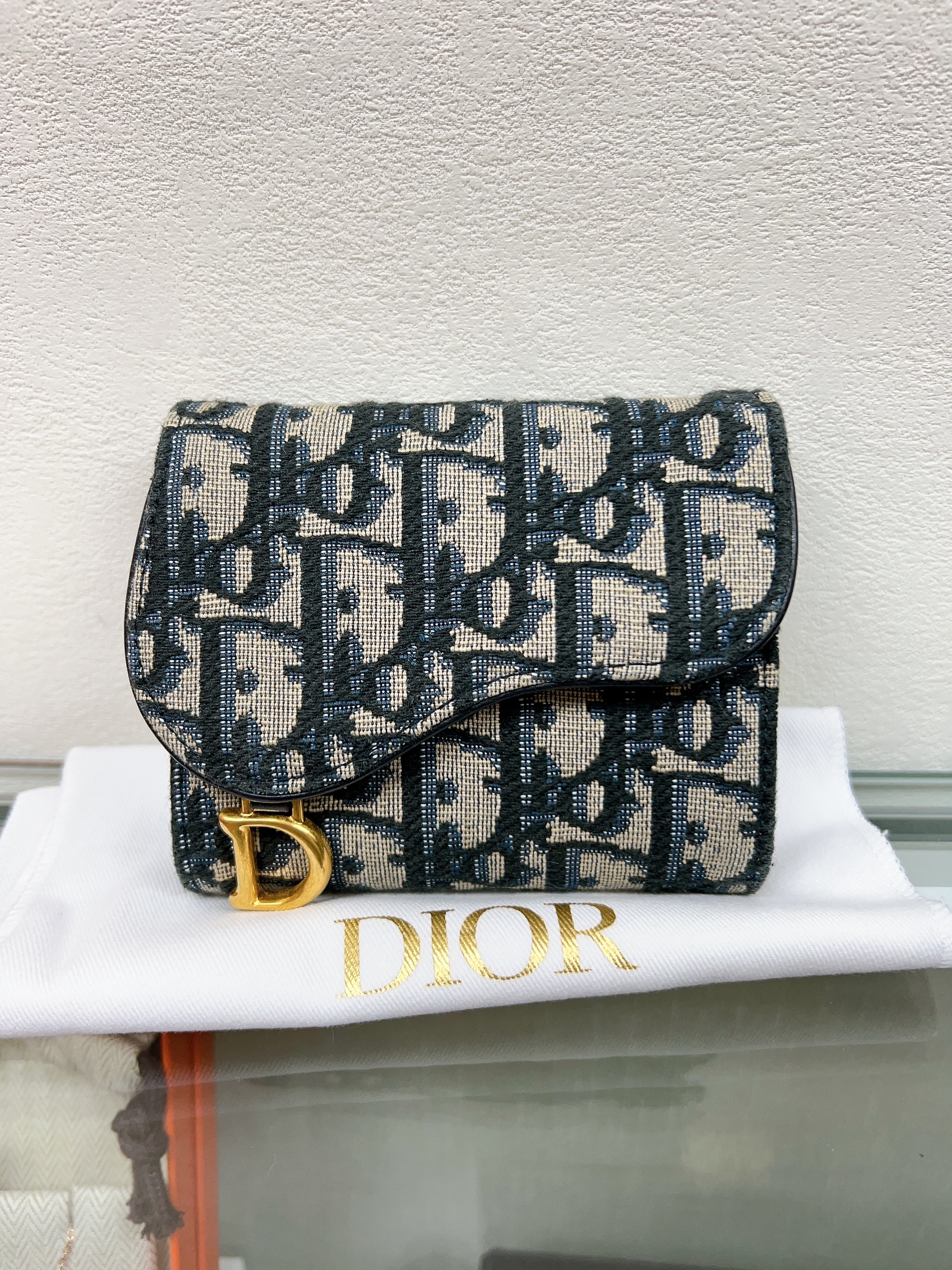 Dior tri-fold wallet (blue oblique)