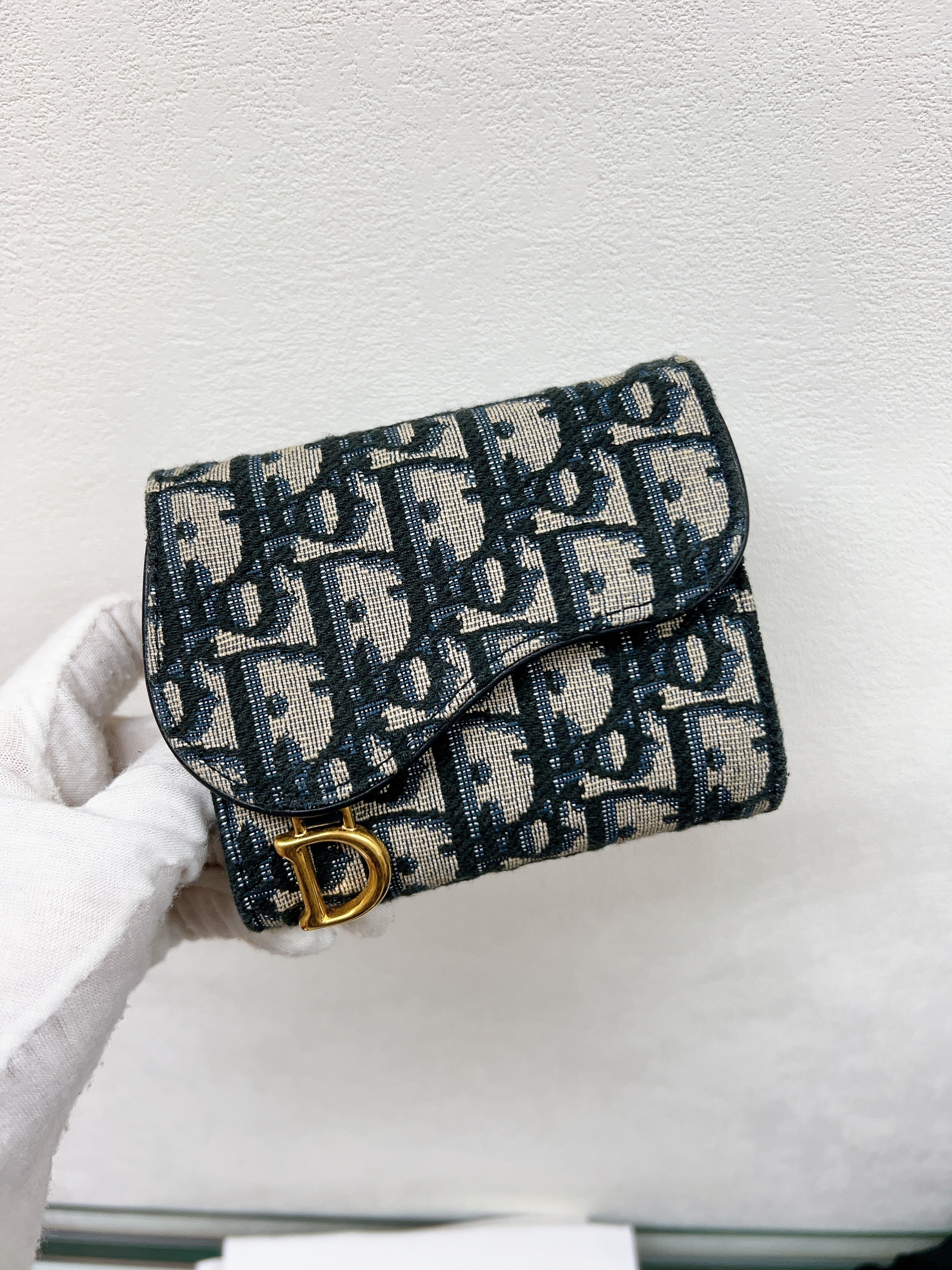 Dior tri-fold wallet (blue oblique)