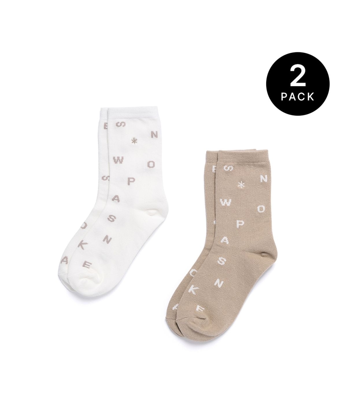 【代購】Snow Peak 雪諾必克 2 Pack Alphabet Crew 襪子 S24FUFSO05OE