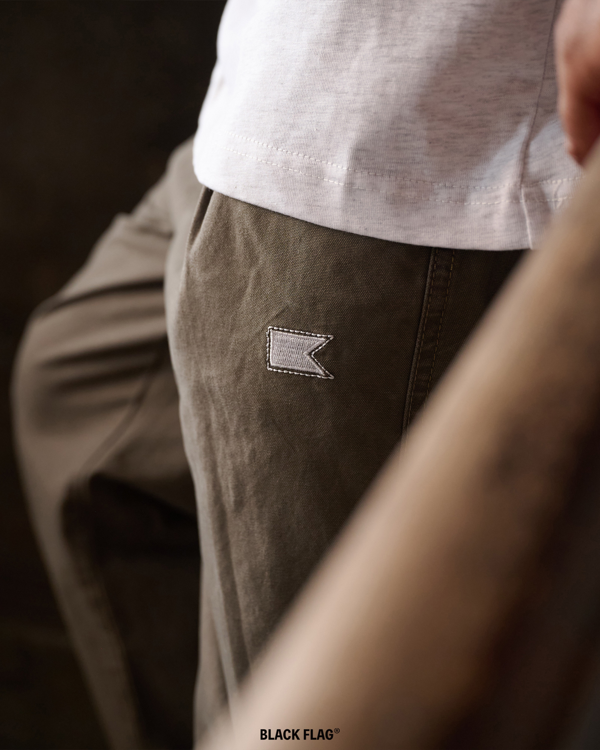 黑旗 BLACK FLAG Bifold Basic Work Pants 黑色 灰綠色 雙摺基礎型工作褲【JBF24P009】