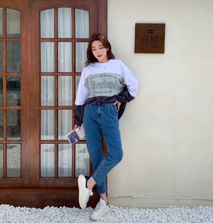 春夏新款/車線錐形老爺褲