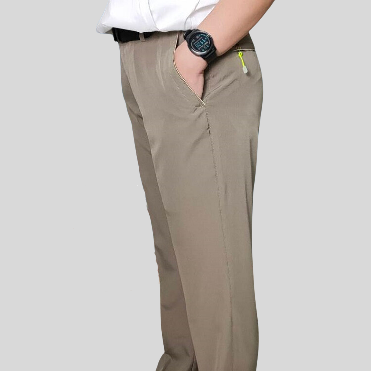 甄褲｜機能涼感休閒褲｜日常舒適版｜微鬆緊褲頭・中高腰中直筒・超薄速乾排汗（29~43 吋）免費改長